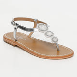 VIDLERI sandales en cuir silver