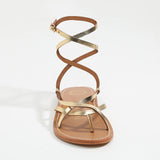 ELANIE Sandale brillante en cuir