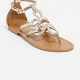 JUNTA Sandale brillante en cuir