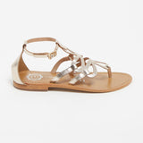 JUNTA Sandale brillante en cuir