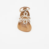 JUNTA Sandale brillante en cuir