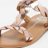 BURKE Sandale brillante en cuir