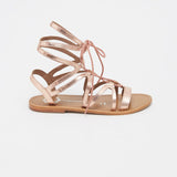 CRESCENT Sandale brillante en cuir