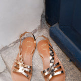 SATYRE Sandale brillante en cuir