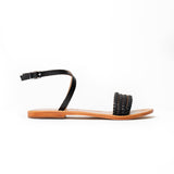 CLORINDE Sandale brillante en cuir