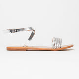 LEFFERTS Sandale brillante en cuir