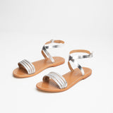 LEFFERTS Sandale brillante en cuir