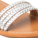 LEFFERTS Sandale brillante en cuir