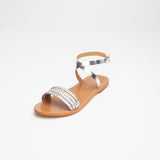 LEFFERTS Sandale brillante en cuir