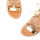 CRESCENT Sandale brillante en cuir
