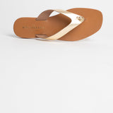 SUTTER Sandale brillante en cuir