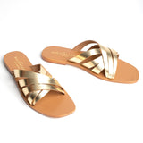 MARICA Mule brillante en cuir