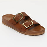 AISHANI sandales en cuir marron lézard