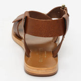 ABHAYD sandales en cuir marron lézard