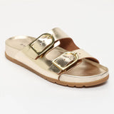 AISHANI sandales en cuir doré