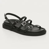 ZEINA sandales en cuir noir