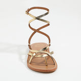 ELANIE Sandale brillante en cuir