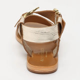 ABHAYD sandales en cuir doré croco