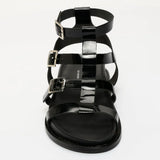 RINARIS sandales en cuir noir verni