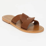 ADITRI mules en cuir marron lézard