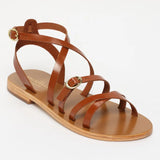 ABHIRI sandales en cuir cinnamon verni