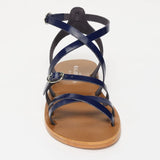 ABHIRI sandales en cuir midnight verni