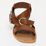 ABHAYD sandales en cuir marron lézard