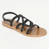 GALIGA sandales en cuir noir