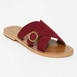CONI mules en cuir grape