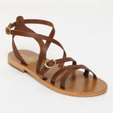 ABHIRI sandales en cuir marron lézard