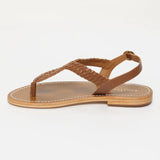 CHADRIMA sandales entre-doigts en cuir camel
