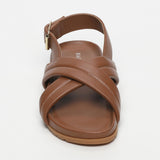 ABHIPRITHI sandales en cuir camel