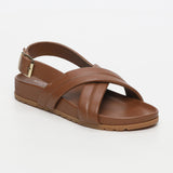 ABHIPRITHI sandales en cuir camel