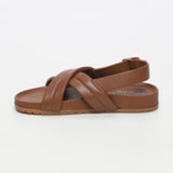 ABHIPRITHI sandales en cuir camel