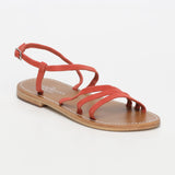 AHI sandales en cuir orange