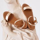 ALAIA sandales en cuir platinium