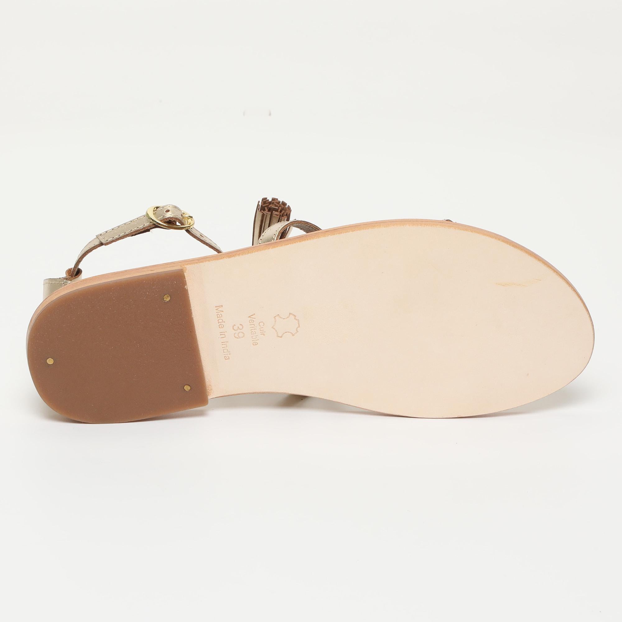 ANDRIA sandales en cuir gold