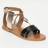 AURORA sandales en cuir black+gold