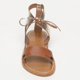 AURORA sandales en cuir camel+gold