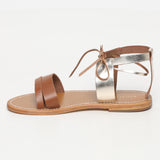 AURORA sandales en cuir camel+gold