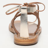 AURORA sandales en cuir camel+gold