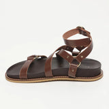 MIRA sandales en cuir chocolate