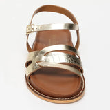 SYMARAE sandales en cuir doré croco