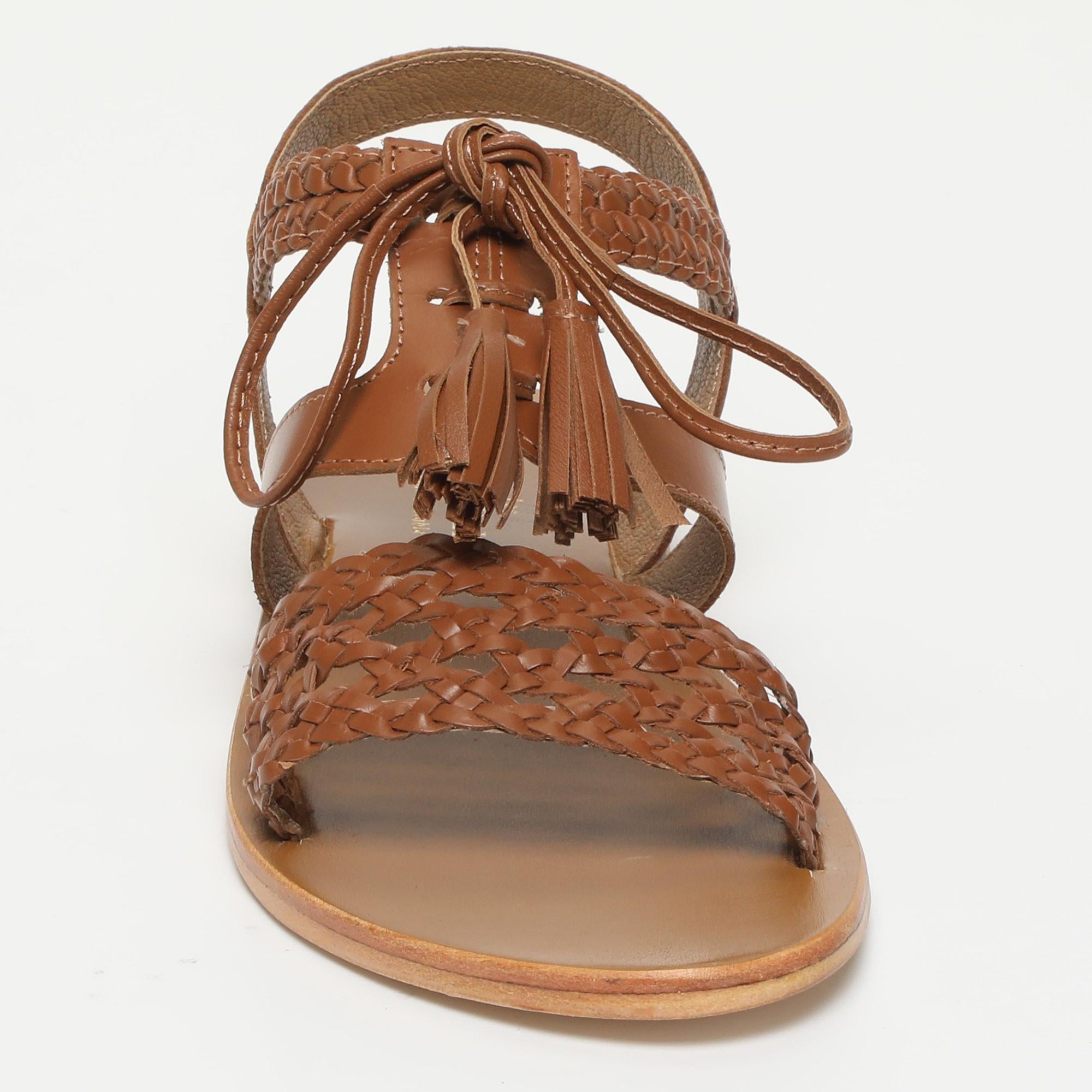 BARI sandales en cuir camel