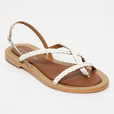 ORIOLE sandales entre-doigts en cuir blanc