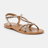 CLORINDE Sandale brillante en cuir