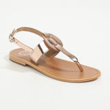 RUOLAN Sandale brillante en cuir