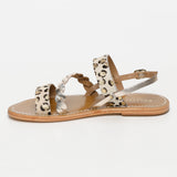 PULCHELLA sandales en cuir beige+goldleopard+gold