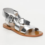 ABHAYD sandales en cuir silver