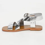 ABHAYD sandales en cuir silver